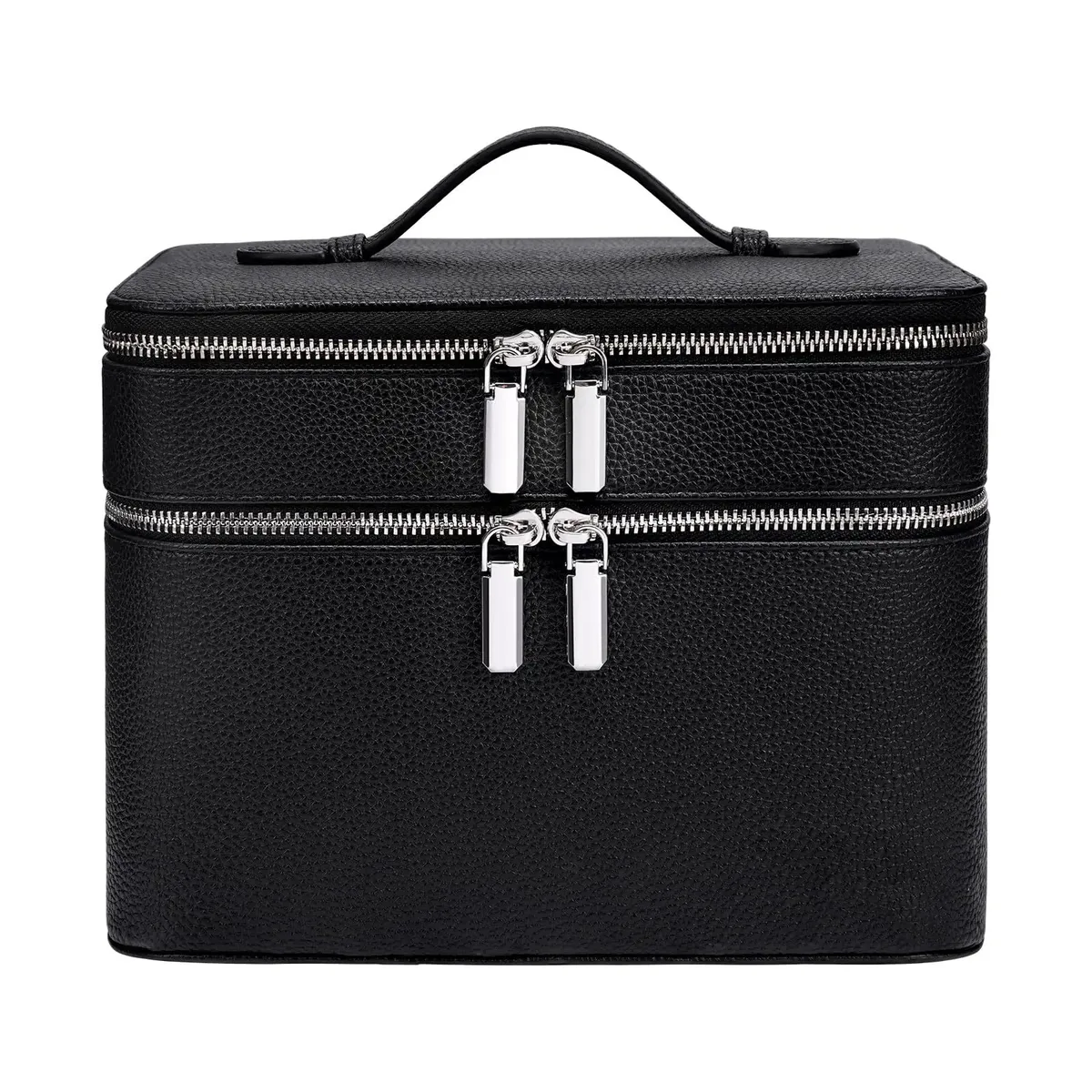 nouvelle trousse de maquillage professionnelle portable double couche, boîte de rangement multi-compartiments pour soins de la peau, maquillage et cils
