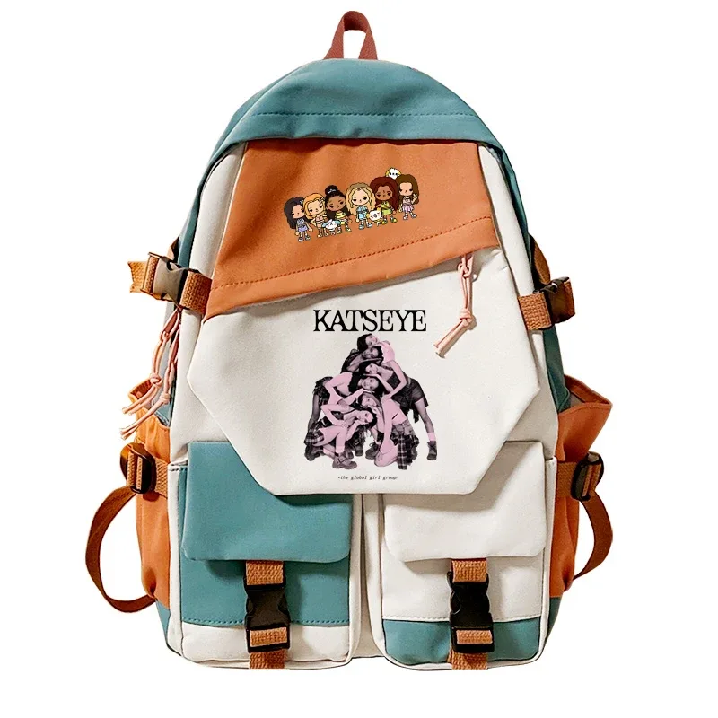 katseye – sac à dos imprimé pour étudiants, sac d'école de grande capacité pour garçons et filles, sac à livres pour femmes, sacs pour ordinateur portable, sac à dos cadeau