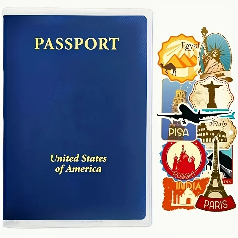 [porte-passeport] porte-passeport durable avec plusieurs emplacements pour cartes, protection de documents résistante aux rayures - transparent