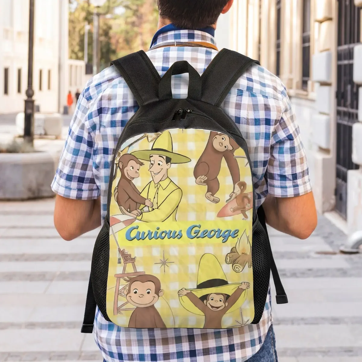 sac à dos curious george african monkey pour enfants, garçons et filles, sacs à dos légers pour tout-petits, maternelle