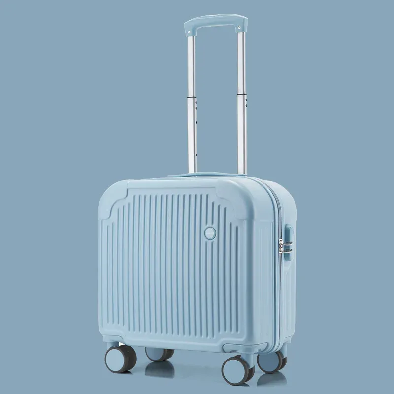 valise cabine 18 pouces, valise à roulettes légère avec serrure à combinaison et roues silencieuses