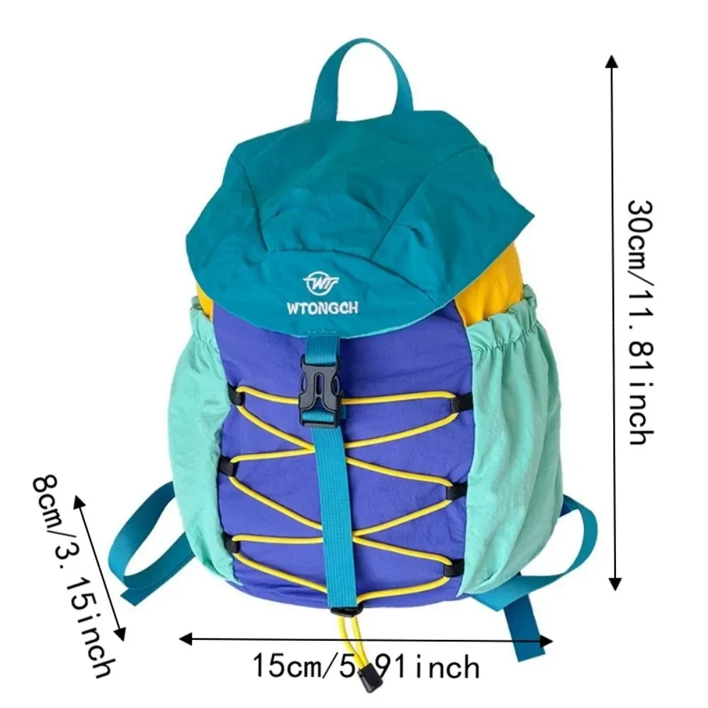 sac à dos de sport créatif à cordon de serrage, grande capacité, léger, avec bretelles d'épaule, fermeture à cordon, design color block