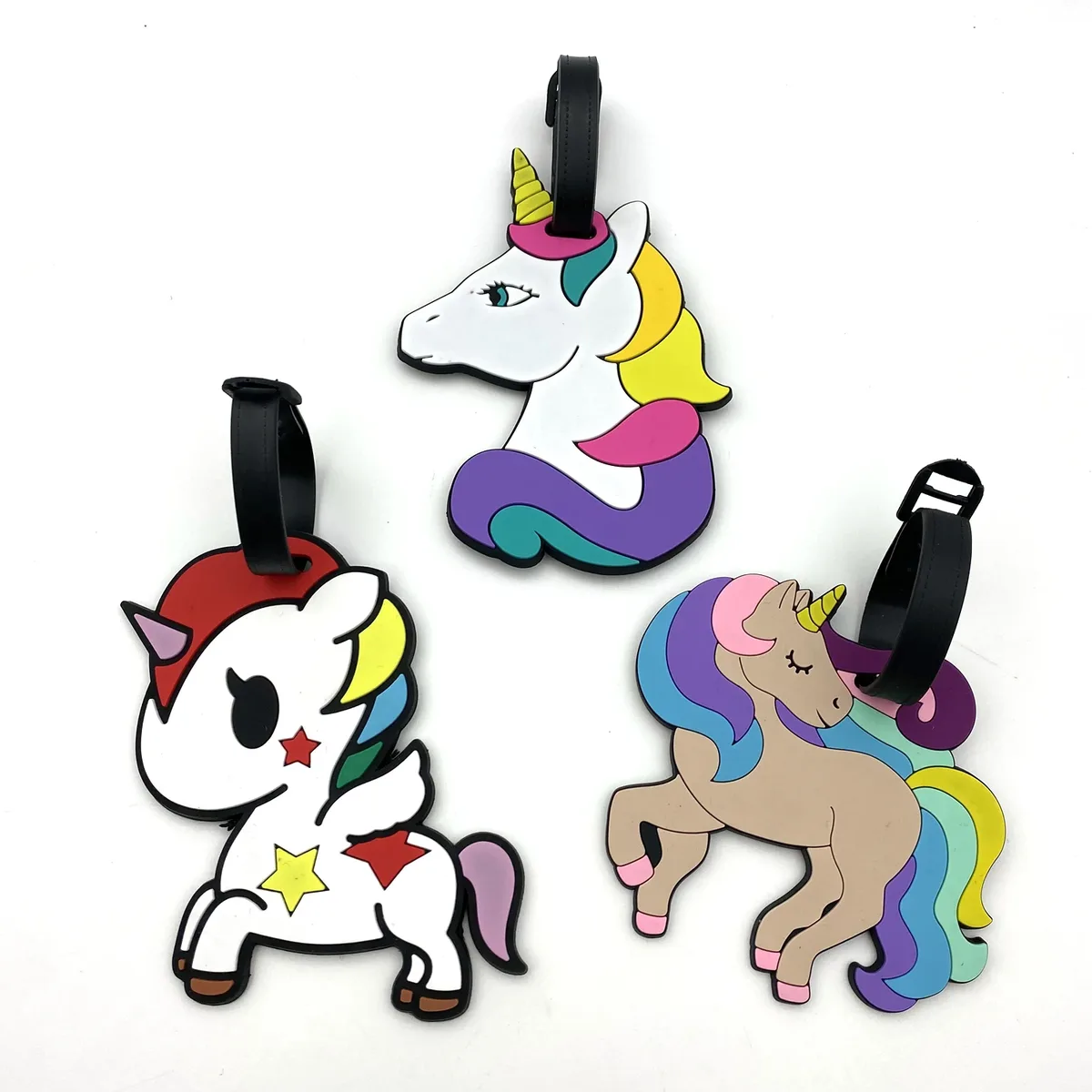 étiquette de bagage créative licorne mignonne, accessoires de voyage, porte-valise en gel de silice, étiquettes d'embarquement pour bagages, 1 pièce/2 pièces/3 pièces