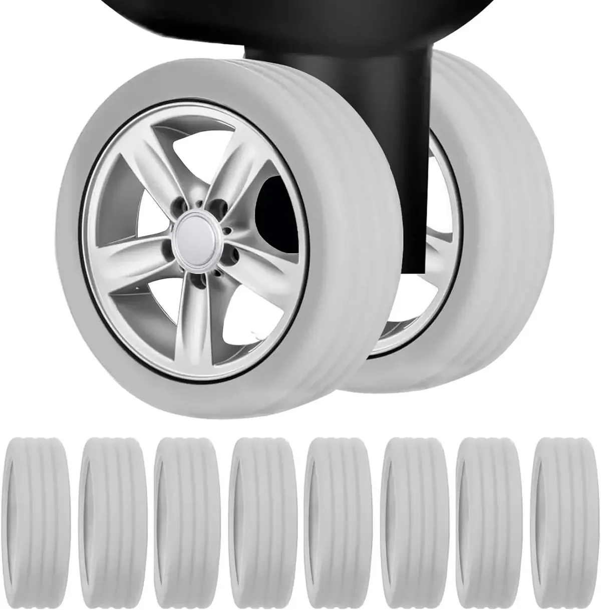 protecteur de roues de bagages en silicone, 4 à 24 pièces, roulettes, chaussures, valise de voyage, réduit le bruit, accessoires de couverture