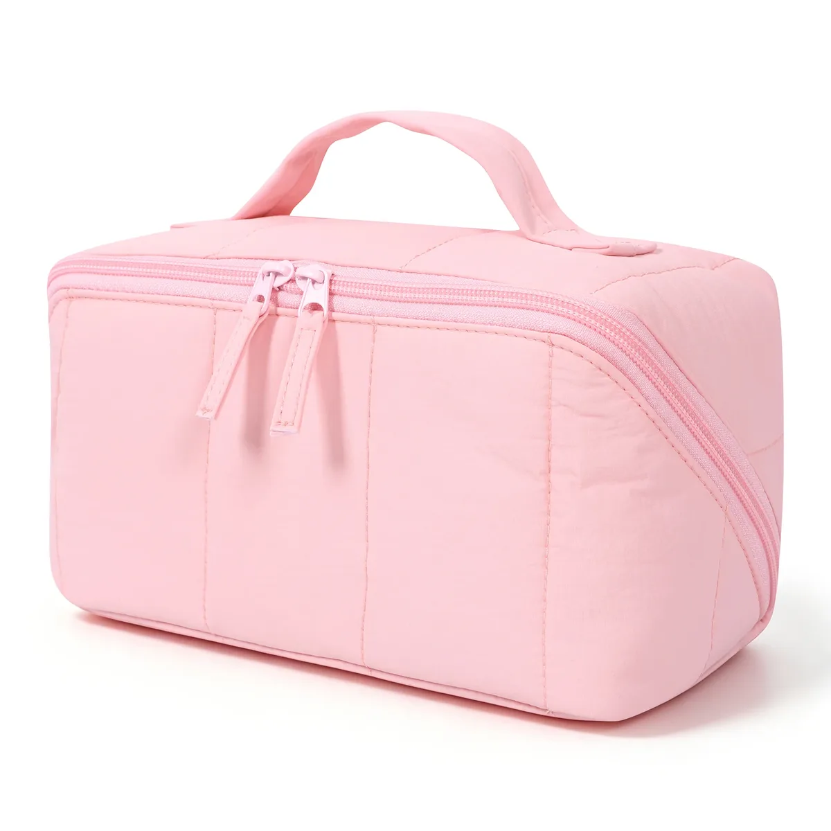 trousse de maquillage portable matelassée, sac de voyage pour femmes et hommes, trousse de toilette, organisateur cosmétique grande capacité, sac de rangement pour articles de toilette