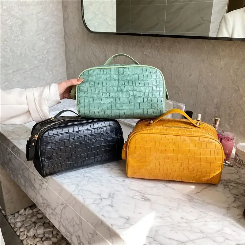 sac de rangement cosmétique de grande capacité pour femme, sac de toilette étanche, sac à main de lavage simple, trousse de maquillage portable, évaluation de voyage