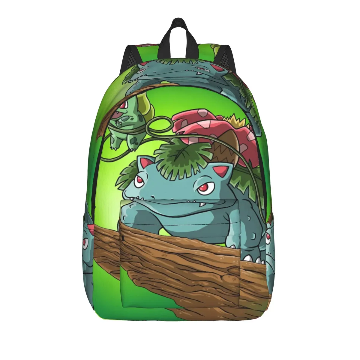 sac à dos de voyage bulbasaur forest cartoon, sacs à dos de voyage pour hommes, sacs d'école secondaire à motifs colorés, sac à dos cool