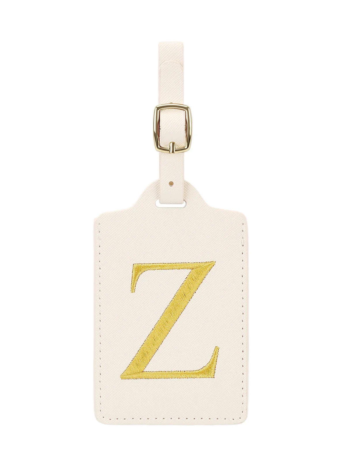 étiquette de bagage en cuir brodée élégante et personnalisée, étiquette d'identification de bagage anti-perte (lettres a~z), accessoire de voyage unisexe.
