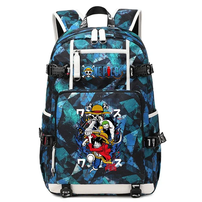 sac à dos d'école décontracté imprimé anime luffy, grande capacité, sac à livres pour garçons et filles, voyage, sport