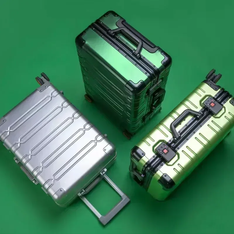 valise de voyage en alliage d'aluminium-magnésium pour hommes, affaires, bagages à roulettes, bagages à roulettes, bagages à roulettes, cabine