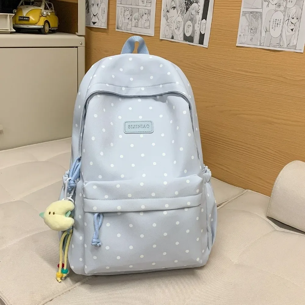 sac à dos à pois double bretelle grande capacité léger imperméable pour voyage et école – adorable pour étudiants