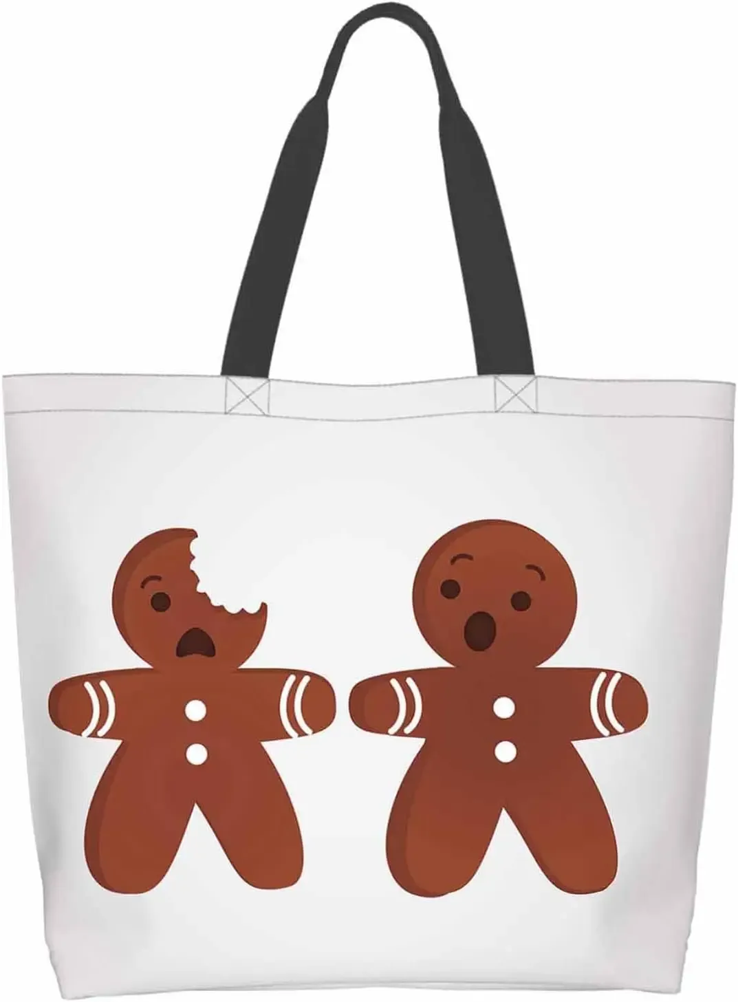 sac fourre-tout bonhomme en pain d'épice pour femme, sac à main de noël, sac à provisions, sac cadeau de plage, travail en plein air, canne en bonbon