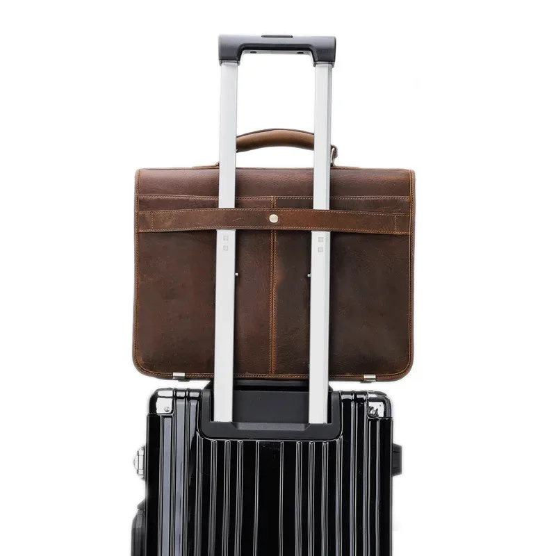 luufan-sac à main en cuir véritable pour ordinateur portable pour homme, sac d'ordinateur pour homme, sacs initiés pour documents a4, fourre-tout décontracté 03, travail