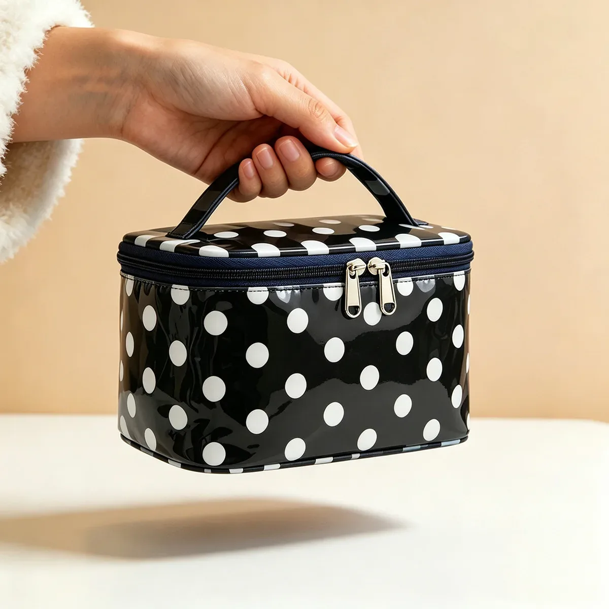 Trousse de maquillage de grande capacité, imperméable, avec fermeture éclair, sac à cosmétiques résistant à l'usure, organisateur de beauté pour le rangement de petits objets pour femmes