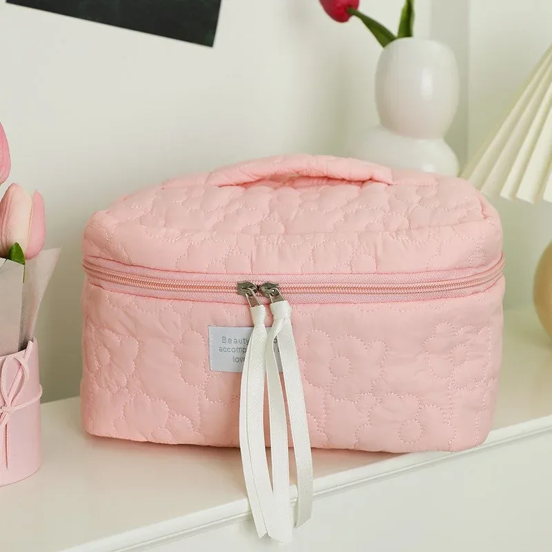 nouveau motif de fleur femmes sac de maquillage portable articles de toilette organisateur cosmétique sac à fermeture éclair femme voyage pochette de lavage grande capacité