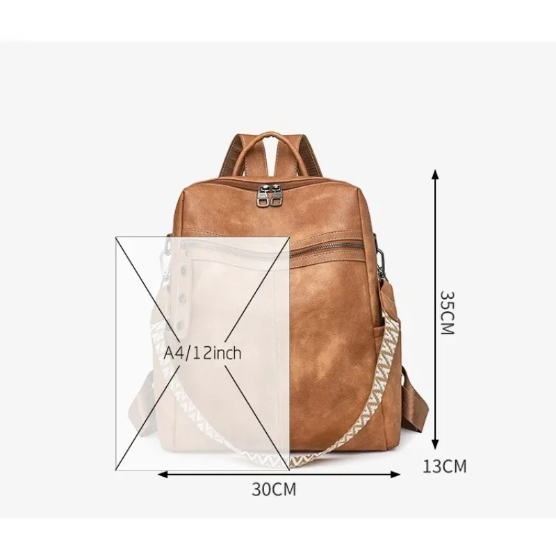 sac à dos de voyage antivol en cuir pu pour femme, nouvelle collection automne-hiver 2025, imperméable, tendance, rétro, grande capacité, voyage