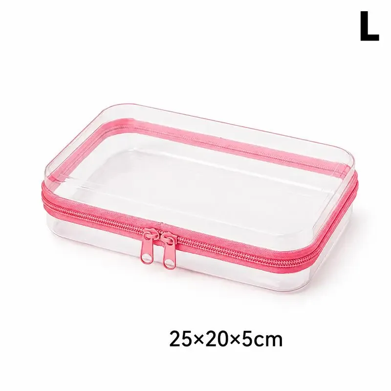 pochette cosmétique transparente à fermeture éclair, étanche, rigide, portable, pour usage quotidien, organiseur de produits de toilette de voyage