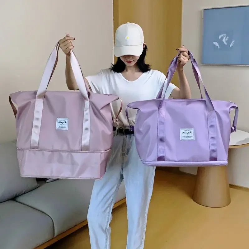Grand sac à main extensible pour femmes, sac à bandoulière de voyage, sacs de rangement ultralégers de grande capacité, fourre-tout de voyage d'affaires, bourse d'excursion pour dames