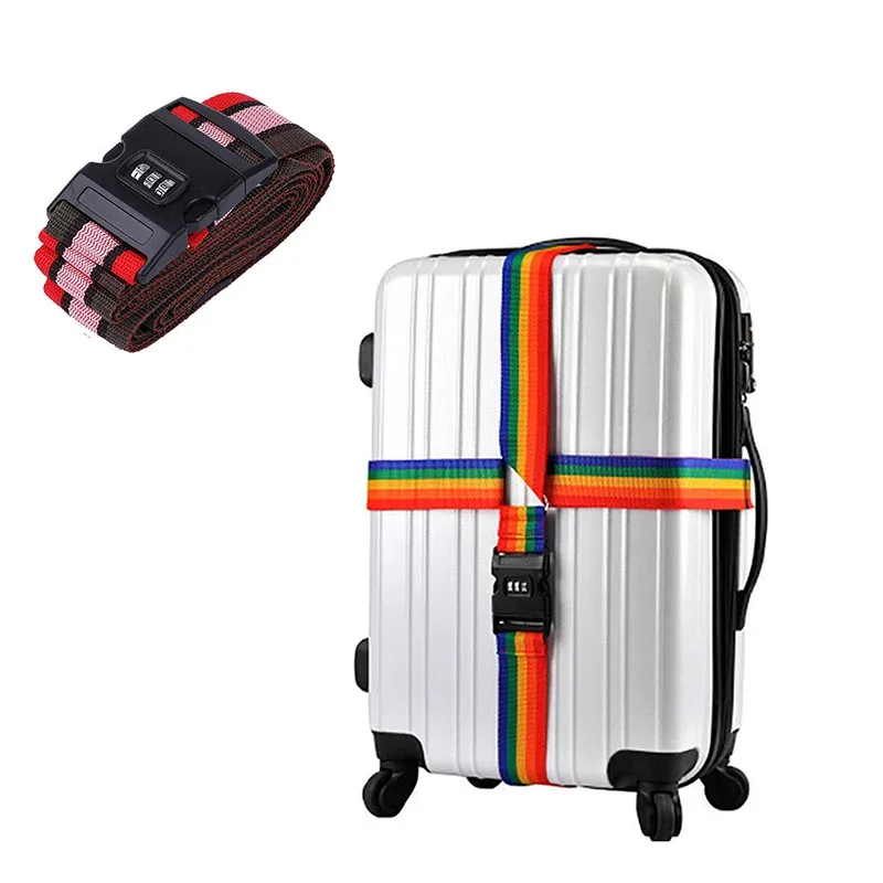 cipher lock sangles de bagage réglable valise de voyage boucle sangle ceinture de bagage accessoires de voyage valise emballage ceintures de sécurité
