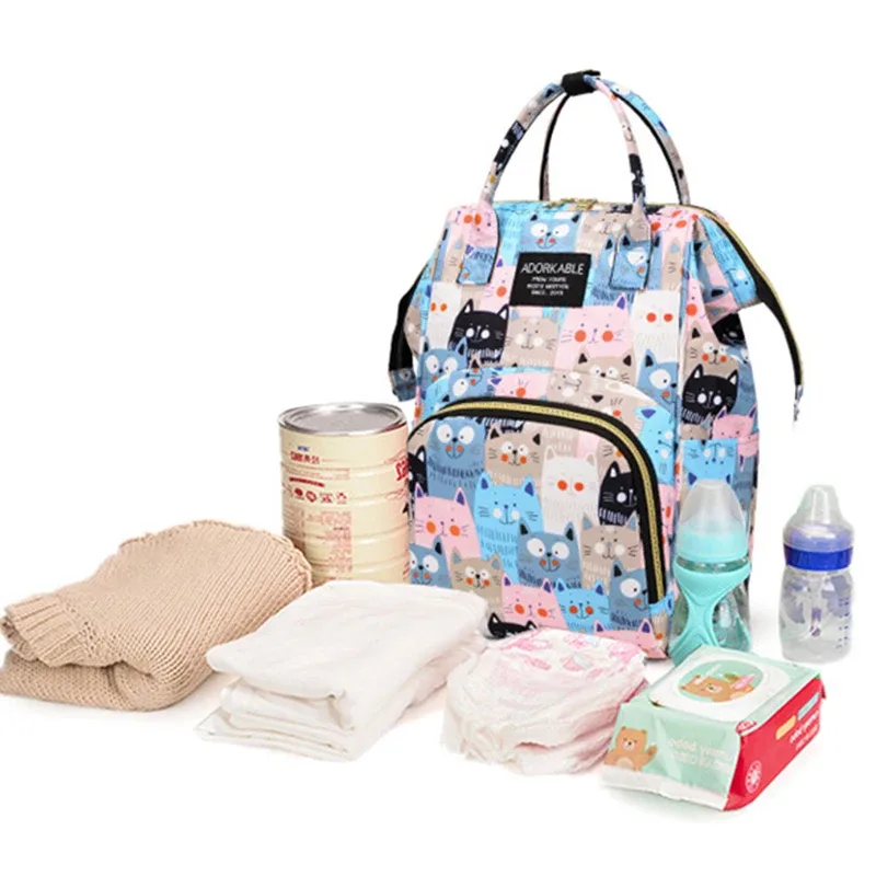 sac à dos imprimé dessin animé pour maman, grande capacité, sacs de rangement de biberons, sac à couches pour bébé, sac à dos de maternité à la mode pour femmes, nouveau