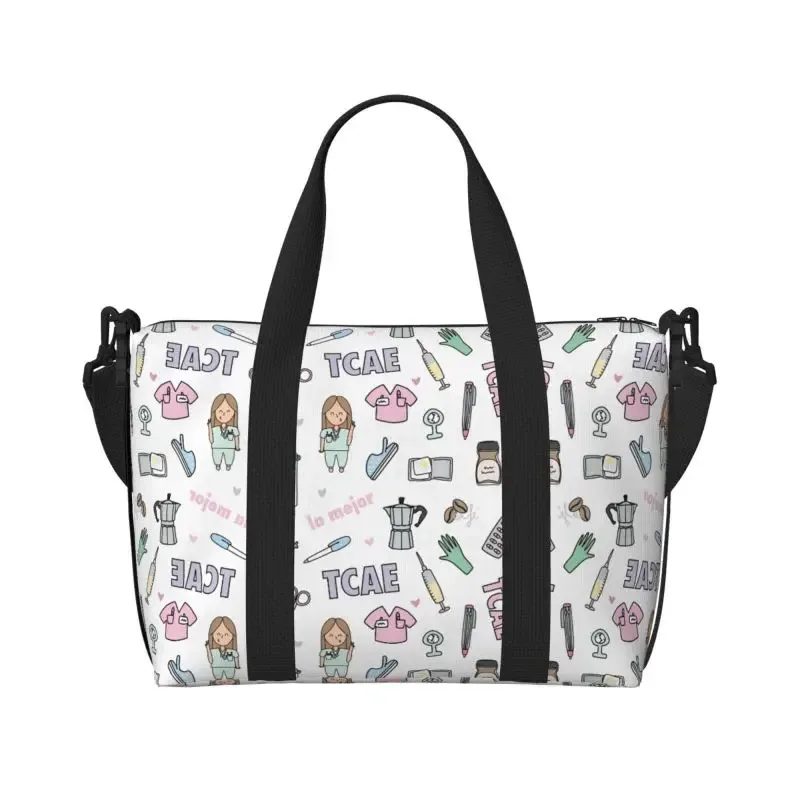 Personnalisé Enfermera En Apuros médecin infirmière médical voyage sacs de sport étanche Durable week-end sac de nuit voyage bagages sac
