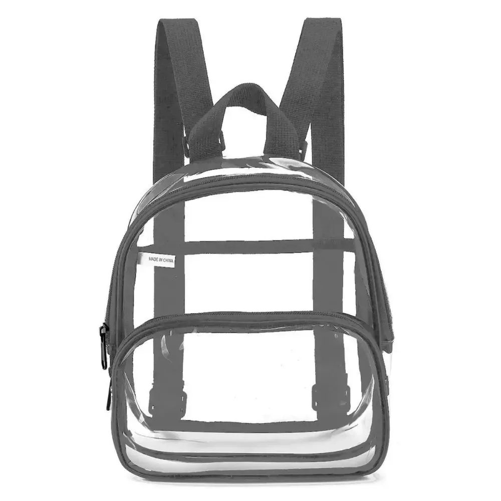 mini sac à dos transparent approuvé pour les stades, sac à dos en pvc transparent résistant et imperméable pour les concerts, les festivals, le travail et les voyages