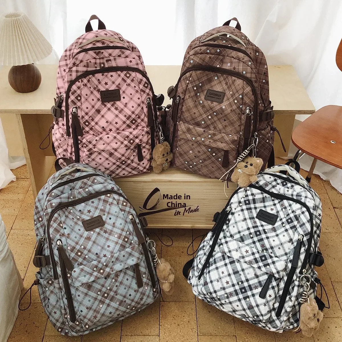 sac à dos scolaire grande capacité style coréen pour jeunes filles du collège, sac à dos de navetteur, sac à dos de campus en nylon pour jeunes, capacité 20-35l