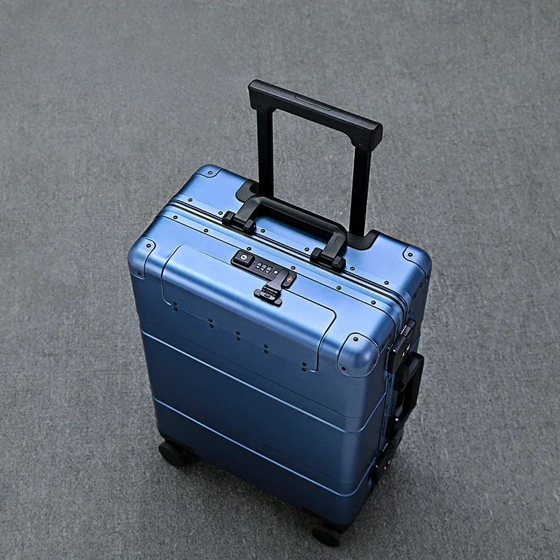 valise à roulettes tout en aluminium pour hommes et femmes, bagage à main de voyage, 20 pouces, haute qualité, dernier cri