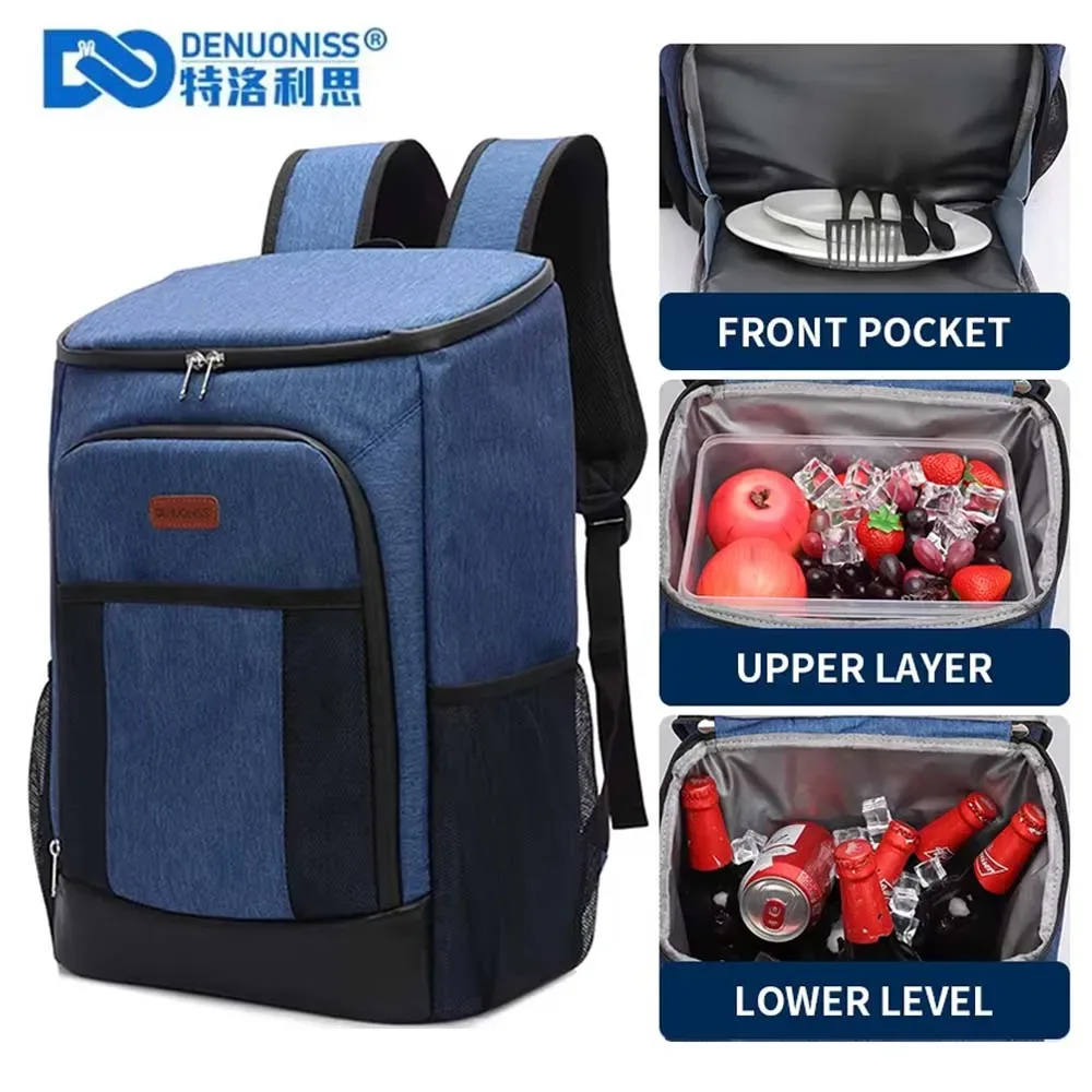 denuoniss 30l grande capacité sac à dos thermique porte alimentaire étanche refroidisseur sac à dos conteneur thermique grand isolation
