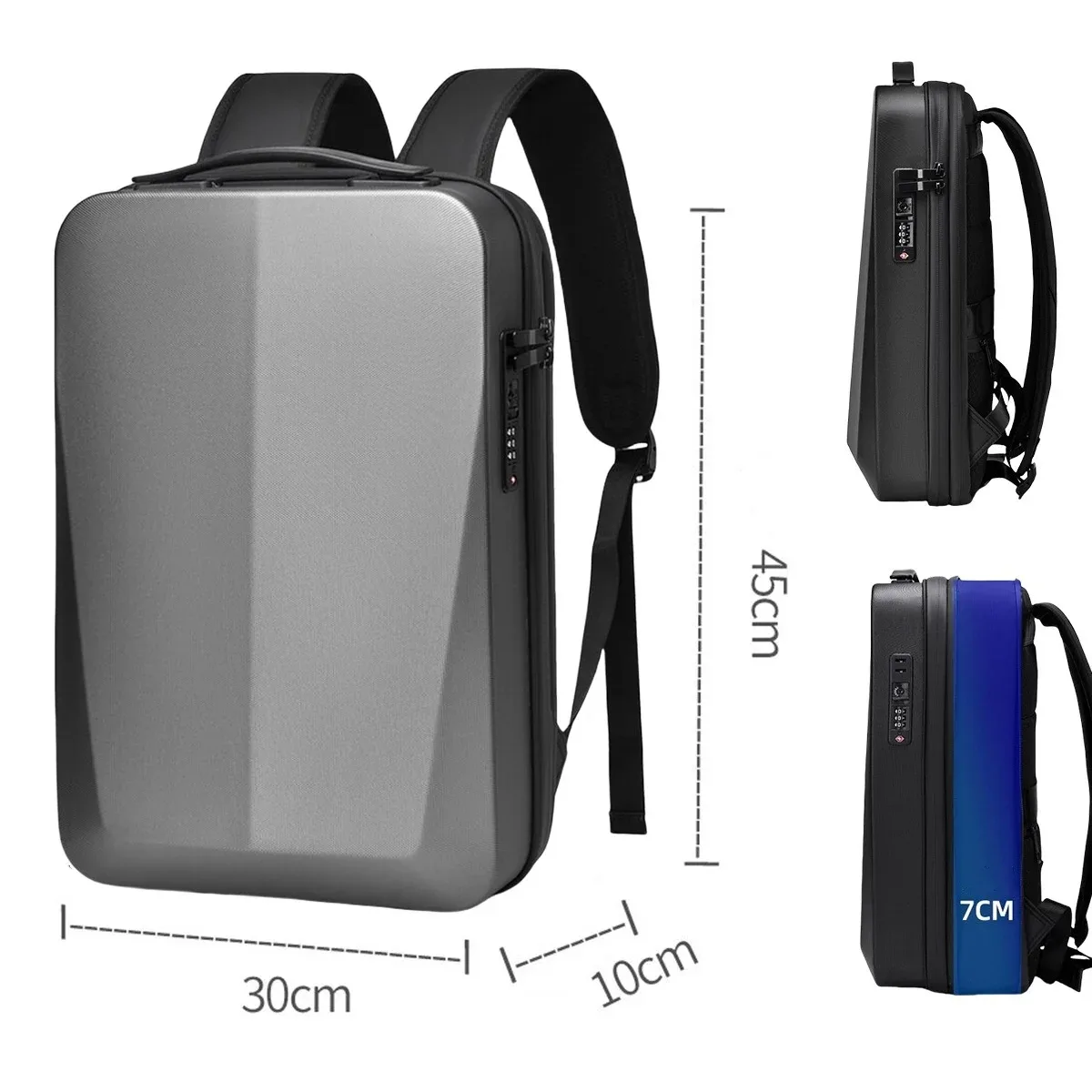 sac à dos étanche pour ordinateur portable 15.6 /17 pouces pour hommes, sac de jeu à coque rigide extensible, antivol tsa, chargeur usb, sacs de voyage d'affaires