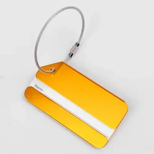 1 pièce étiquette de bagage de voyage en aluminium, porte-étiquette d'adresse pour valise, porte-carte métallique, accessoire de voyage tendance
