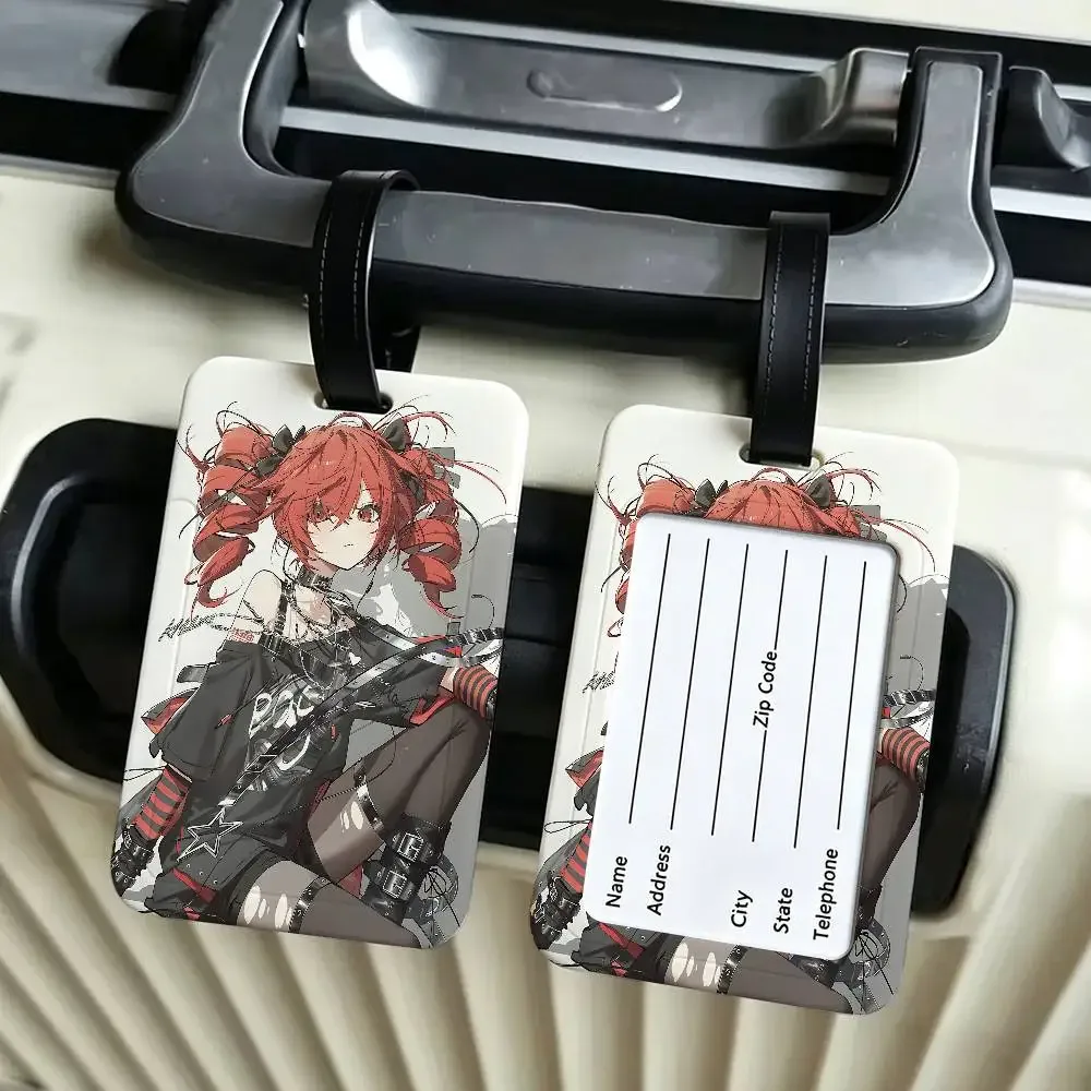 étiquette d'identification de bagage en pvc de la chanteuse virtuelle populaire kasane teto, porte-carte d'informations anti-perte, étiquette de nom pour valise de voyage