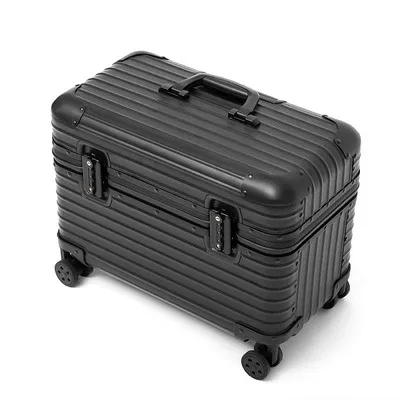 valise pour appareil photo tout en alliage d'aluminium et de magnésium, bagage à roulettes, valises de voyage d'affaires en métal de 18/20/22/24 pouces