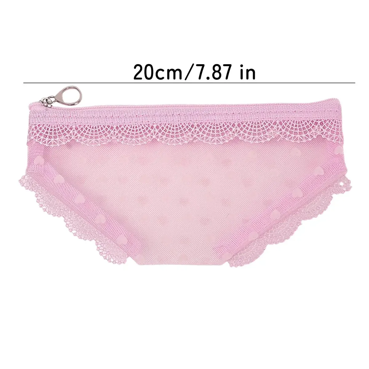 pochette de maquillage en maille tendance avec bordure en dentelle transparente, pochette de rangement décorative avec fermeture éclair, organisateur de bijoux et écouteurs