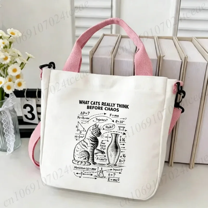 sac fourre-tout amusant à imprimé physique de chat pour femme, sac à bandoulière décontracté, sac à main vintage en toile, sacs à bandoulière tendance pour le quotidien et le shopping
