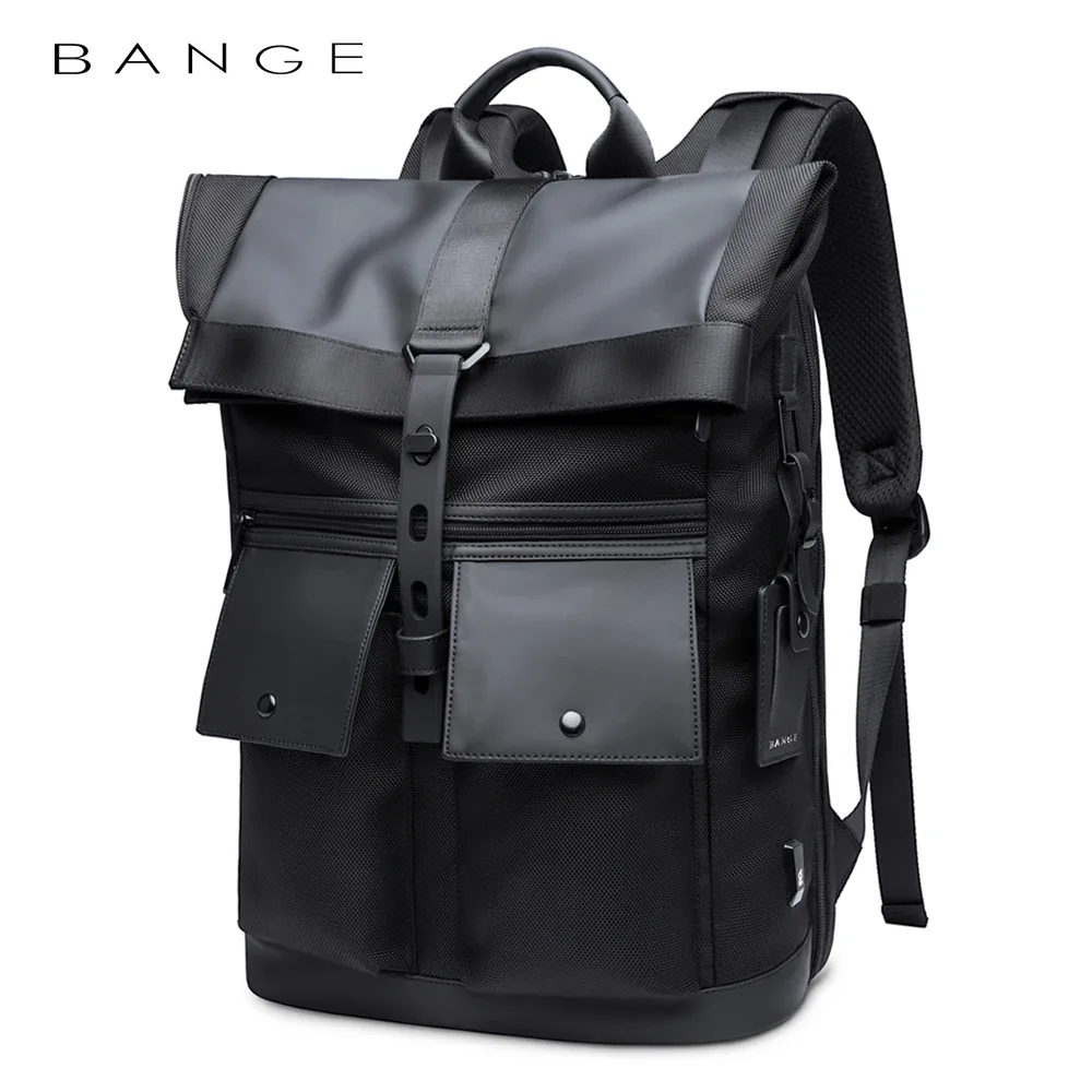 Bange décontracté hommes Anti-vol sac à dos 15.6 pouces multifonctionnel étanche sacs à dos sac de voyage quotidien sac à dos scolaire avec ceinture