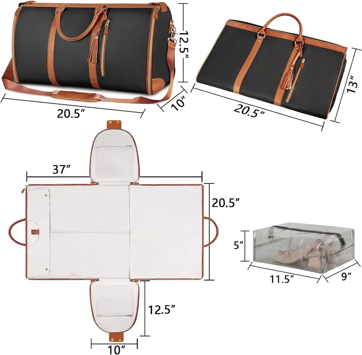 sac de voyage pliable pour femmes, sac à vêtements pratique, grand sac polochon en cuir pu, sac de voyage d'affaires pour femmes