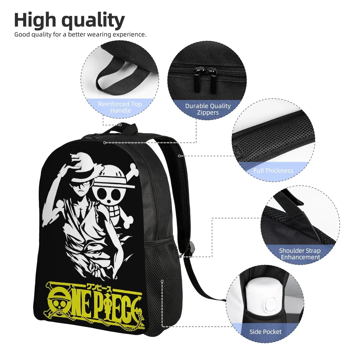 sacs à dos tendance one piece anime luffy daypack ita bag mochila super qualité pour le travail sac à dos rétro lavable