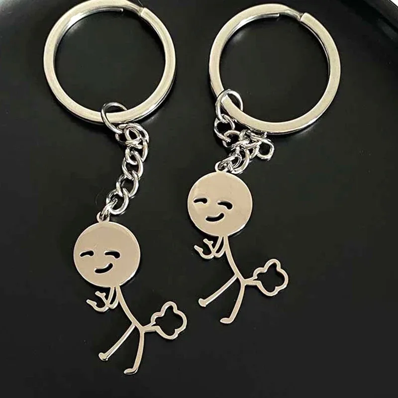 porte-clés de dessin animé stick figure, décor pour sac à dos et voiture, idée cadeau de noël intéressante