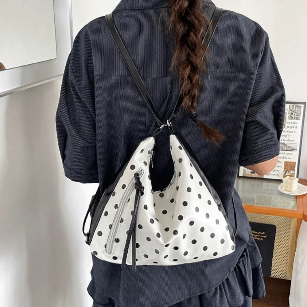 sac à bandoulière en cuir pu à pois, sac à dos léger, sac fourre-tout, sac sous le bras, sac seau grande capacité, sac à main de voyage