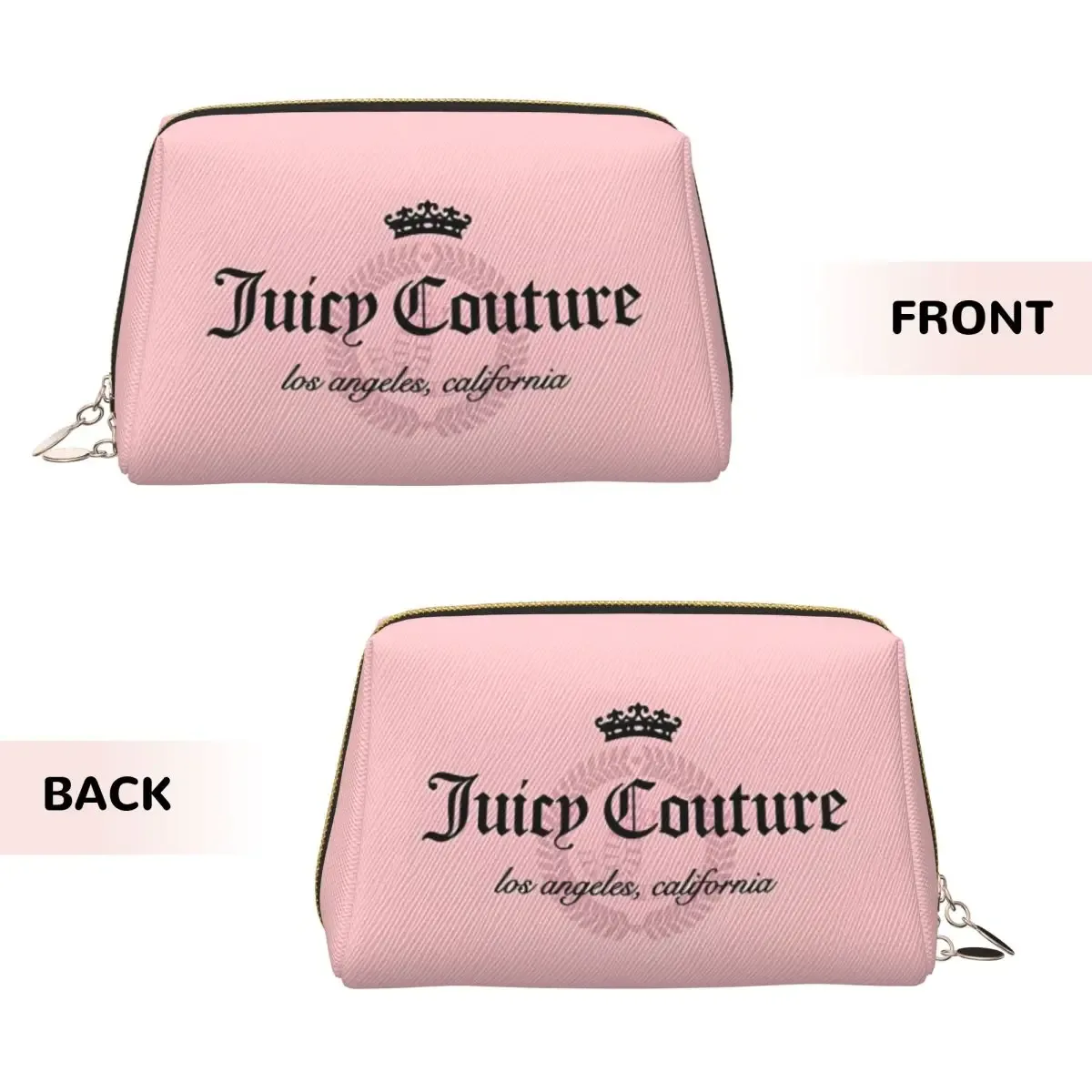 sac de maquillage j-juicy-c-couture, pochette à fermeture éclair, sacs cosmétiques de voyage, grand sac cosmétique portable en cuir pour femmes