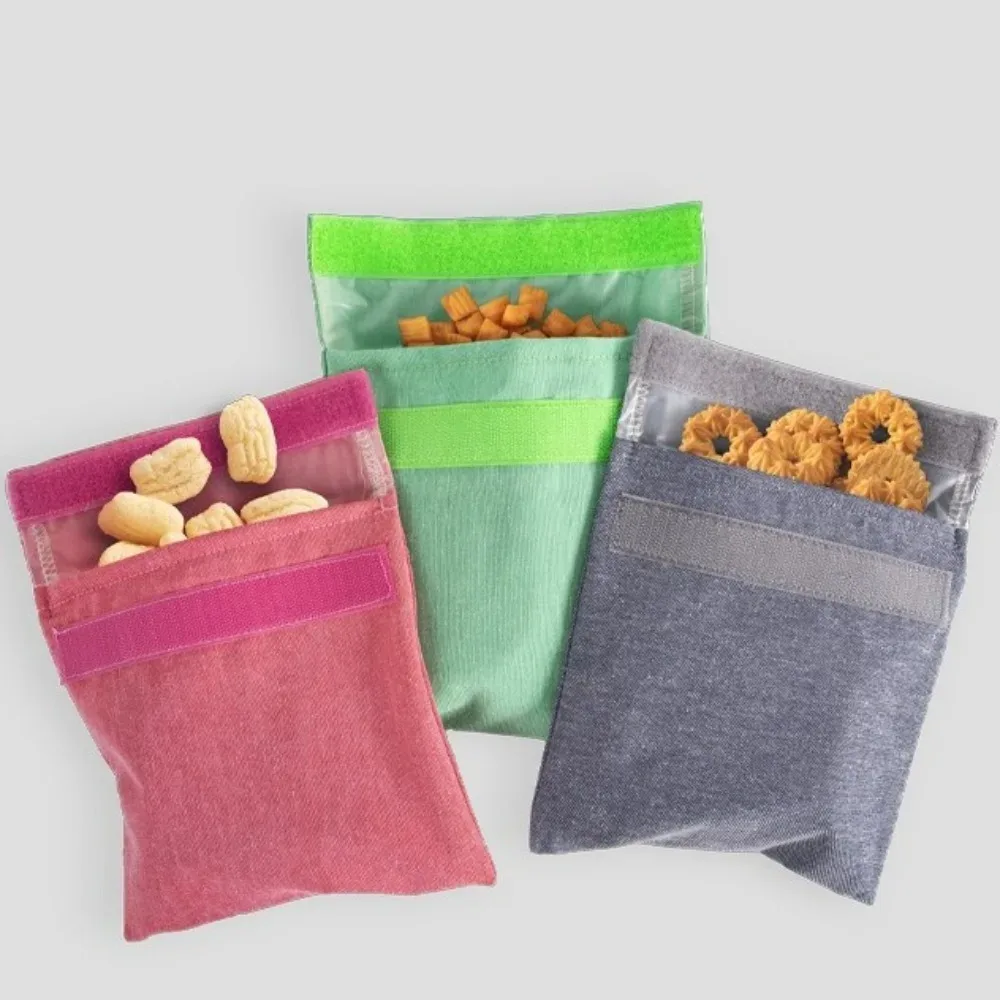 Sac à collation isotherme portable, réutilisable, écologique, compact, sacs à collation lavables, sacs de rangement alimentaire, sacs à sandwich pour adultes et enfants