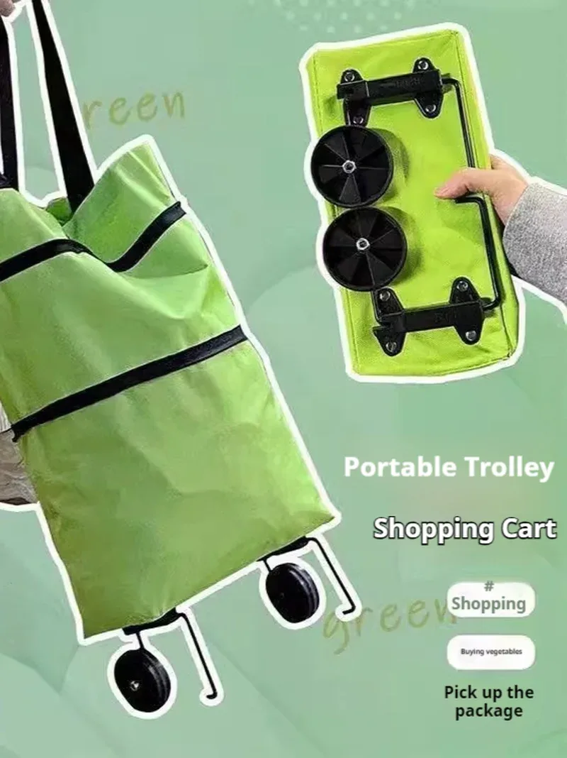 sac de courses pliable à roulettes avec logo personnalisé, grande capacité, sac fourre-tout à roulettes pour femmes, pour la maison, le supermarché et les courses.