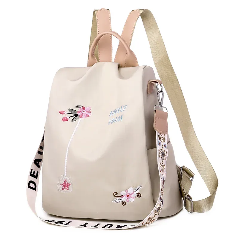 sac à dos oxford étanche pour femmes, sac à dos antivol à la mode, sac d'école imprimé de haute qualité, grande capacité, 2024