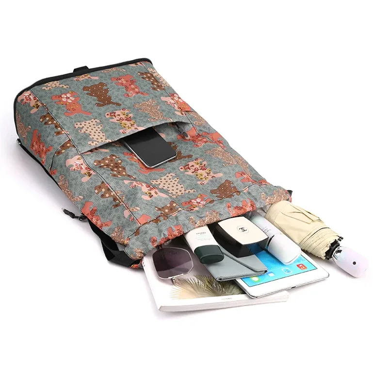 mode femmes sac à cordon sac à dos de haute qualité tissu filles sac à dos femme portable sac pliant shopping sac à dos