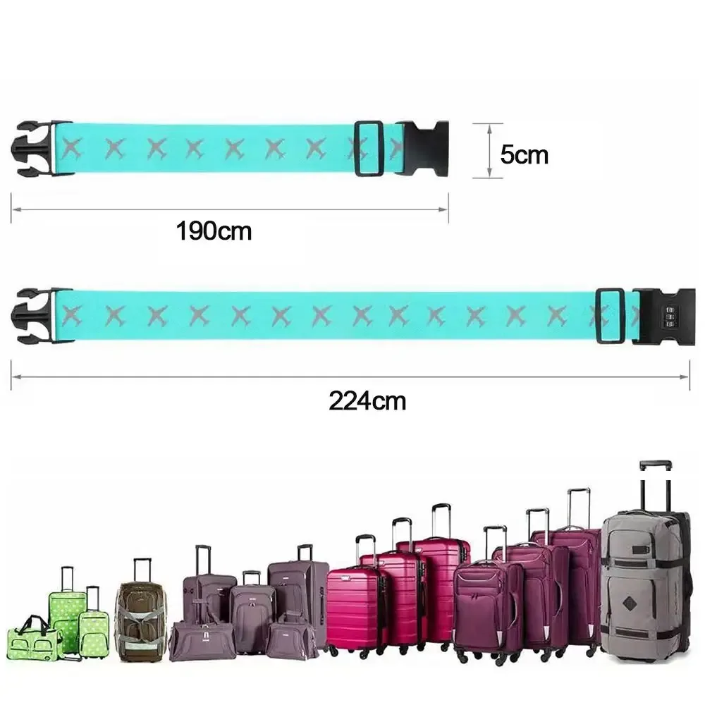 sangle de bagage de voyage, 1 pièce, verrouillage par mot de passe réglable, ceinture d'emballage, verrouillage sécurisé, antivol, ceinture de regroupement