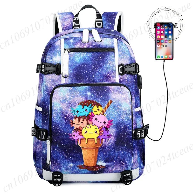 boba axolotl étudiants sac à dos usb charge cartable 15.6 pouces sac à dos pour ordinateur portable femme mâle livre sac retour à l'école sac à dos cadeau