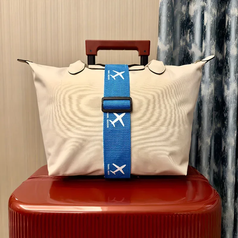 sangle de fixation résistante à l'usure, corde élastique pour bagages, ceinture de fixation imprimée motif avion, ceinture de fixation pour valise