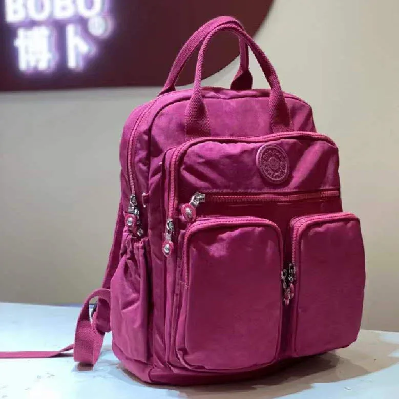 mode femme sac à dos imperméable en nylon poignée souple solide multi-poches voyage fermeture éclair feminina sacs d'école sac à dos pour ordinateur portable