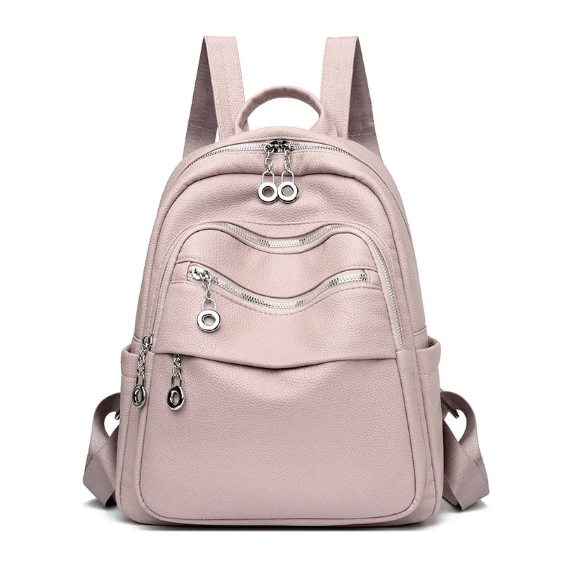 sac à dos multi-couches élégant en pu, grande capacité, simple, pour les trajets quotidiens et les étudiants